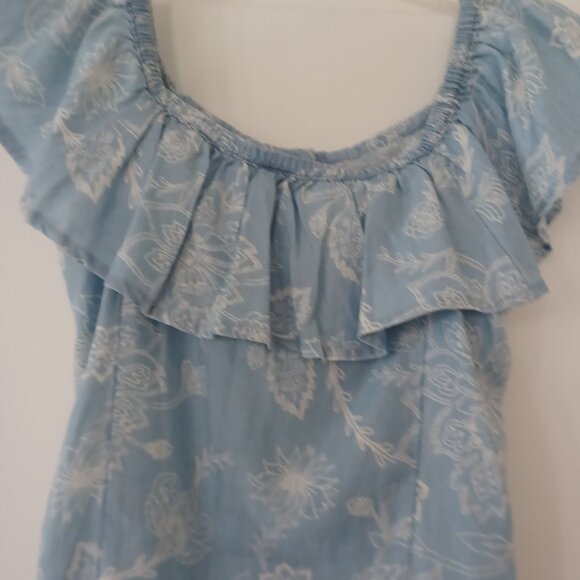 Mudd Midi Dress Women XS Light Blue A-line 100% Lyocel Made In India - Picture 3 of 6